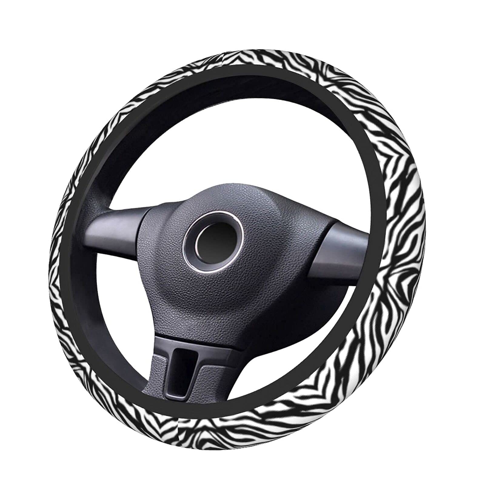Zebra Steering Wheel Covers Non Slip Neoprene Stripe Pattern Steering Wheel Protector Cover Universal 15 Inch For Women Men Car