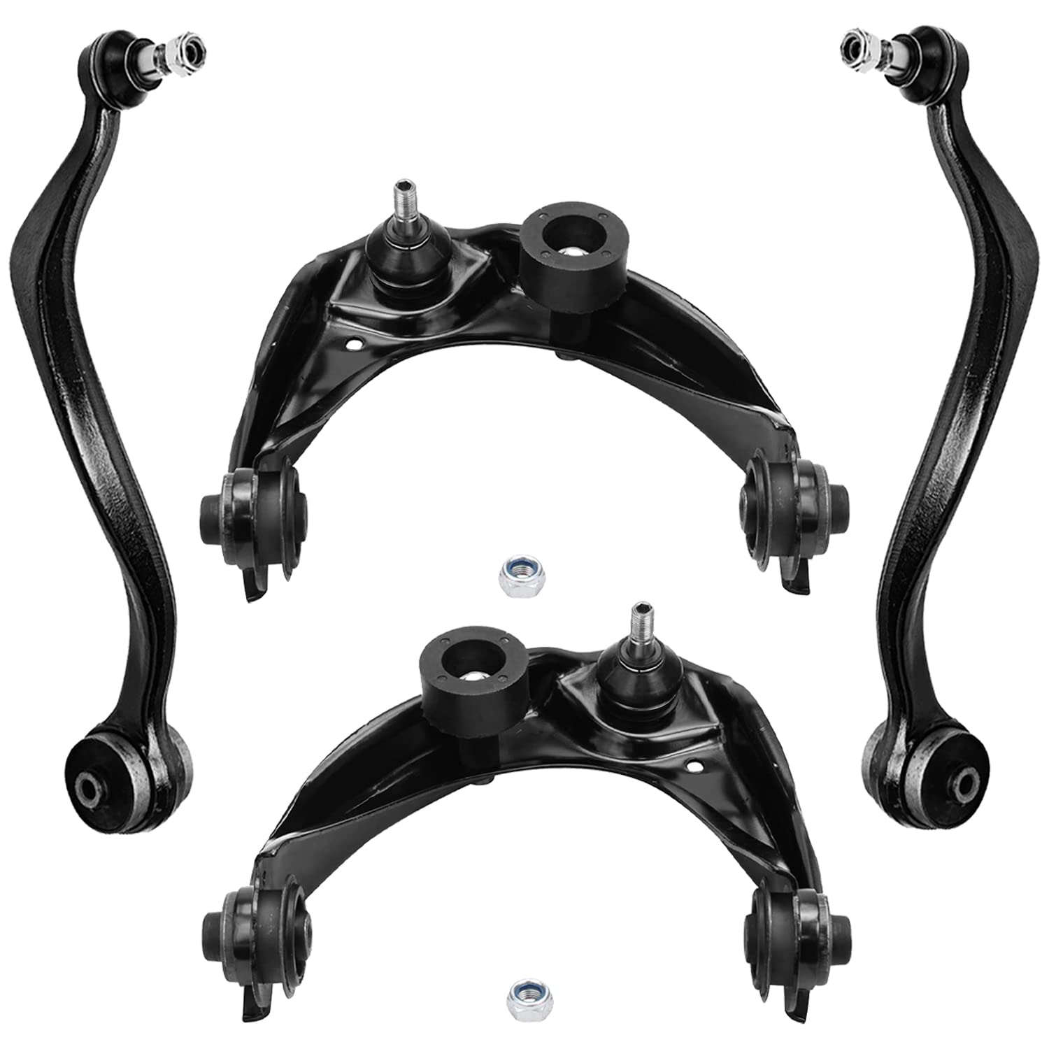 Detroit Axle - Front Upper Lower Control Arms (Rearward facing) for Ford Fusion Mazda 6 Mercury Milan Replacement 2 Upper & 2 Re