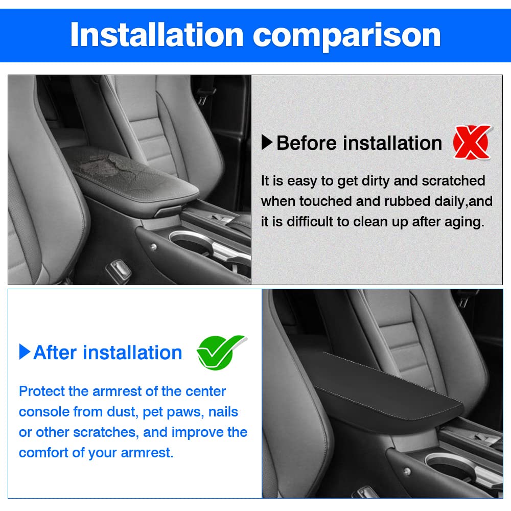Autorder Center Console Cover - Leather Armrest Protector for 2015-2021 Lexus NX NX300h/NX300/NX200t - Anti-Scratch Pad