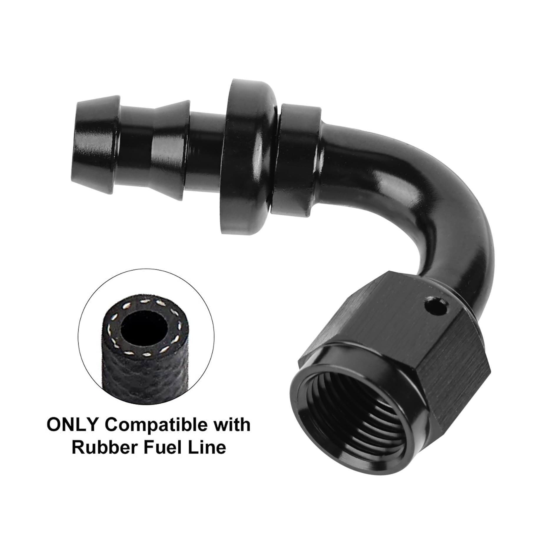 Evil Energy 12An 120 Degree Push Lock Hose Fitting End Black