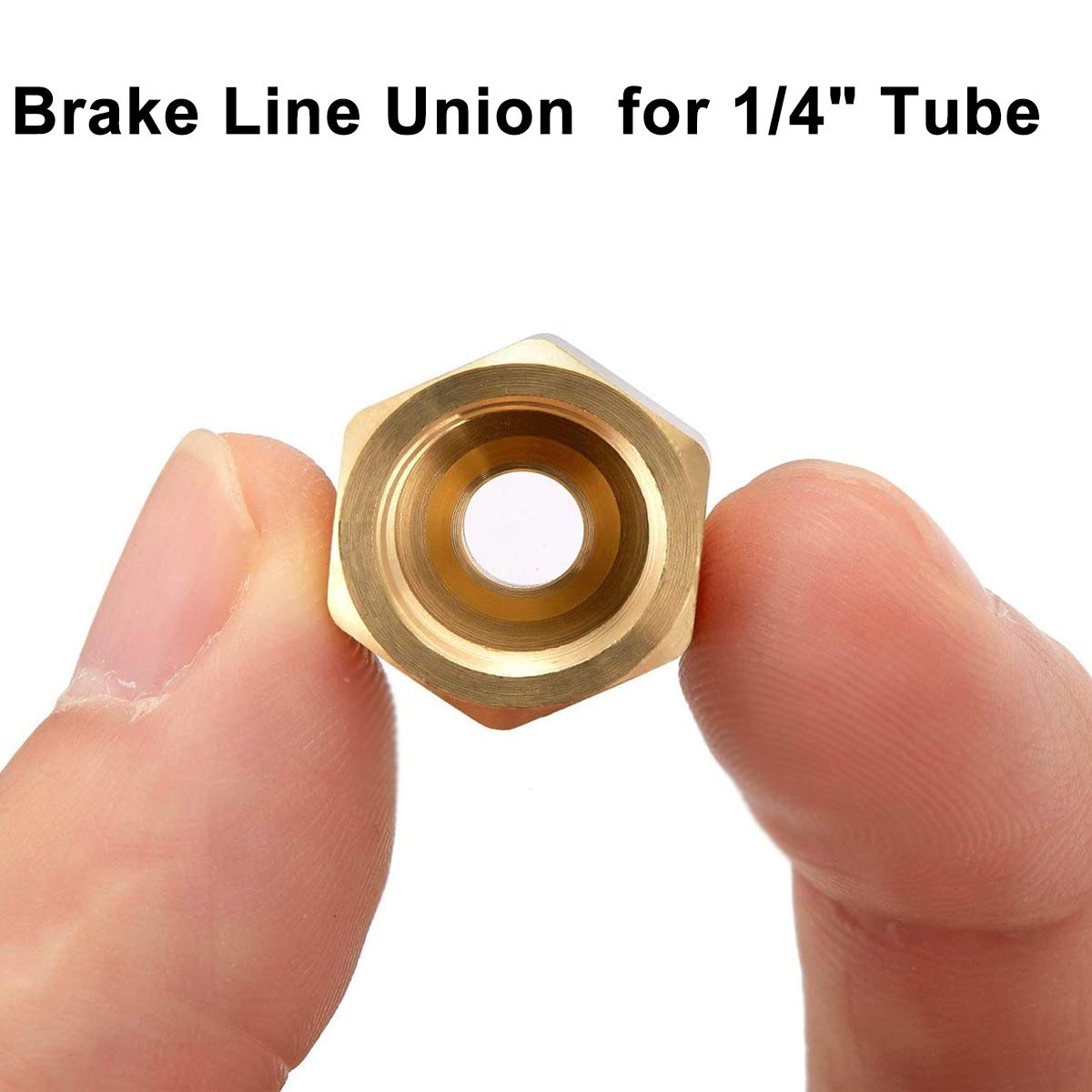 Muhize 1/4 Brake Line Fittings - Upgraded 15 Pieces 7/16 24 Threads Brake Union Fittings Assortment For 1/4    Brake Tube (5 Uni