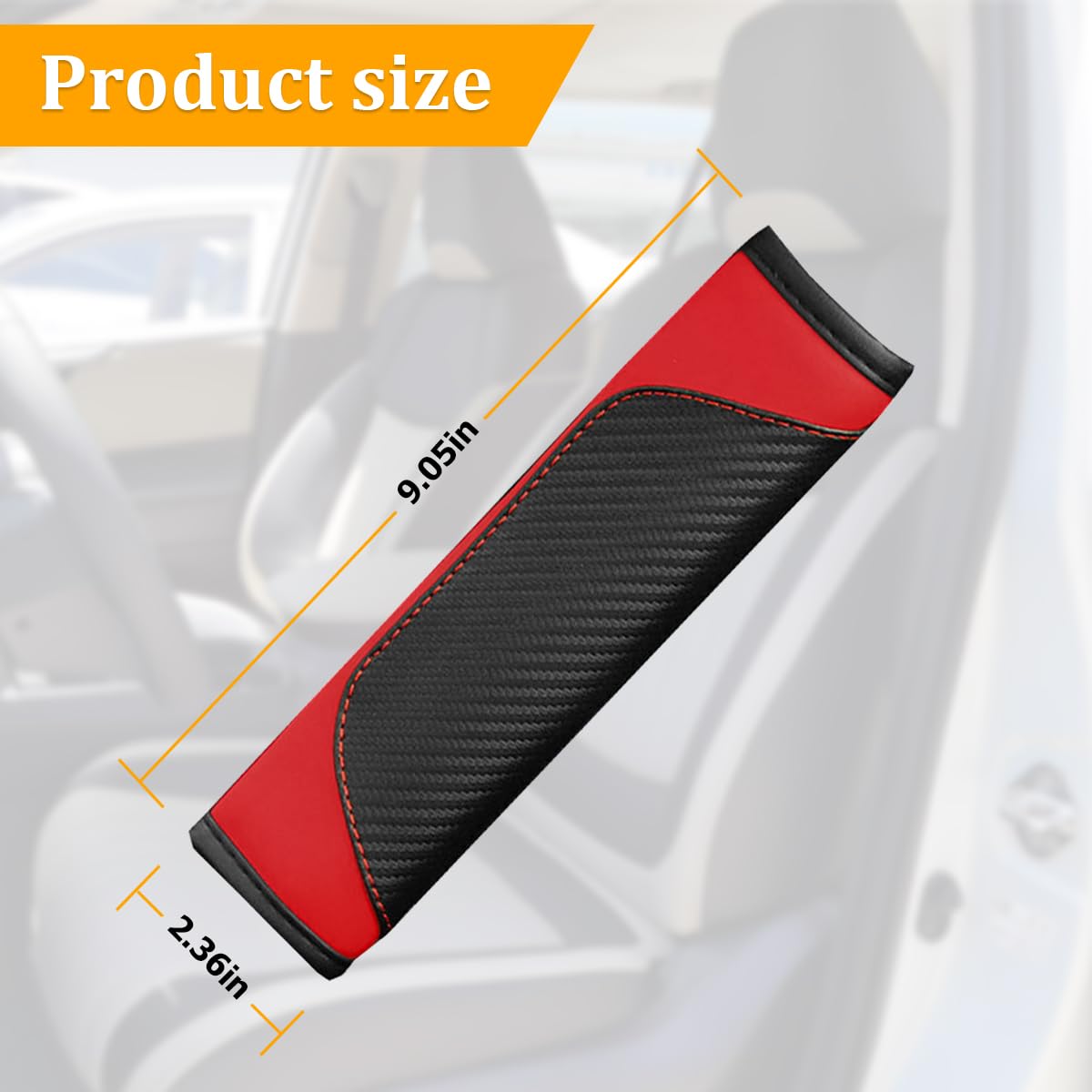 Osilly 2PCS Car Seat Belt Cover, Carbon Fiber Seatbelt Shoulder Protection, Soft Car Seat Belt Strap Cushion Protect Your Neck a