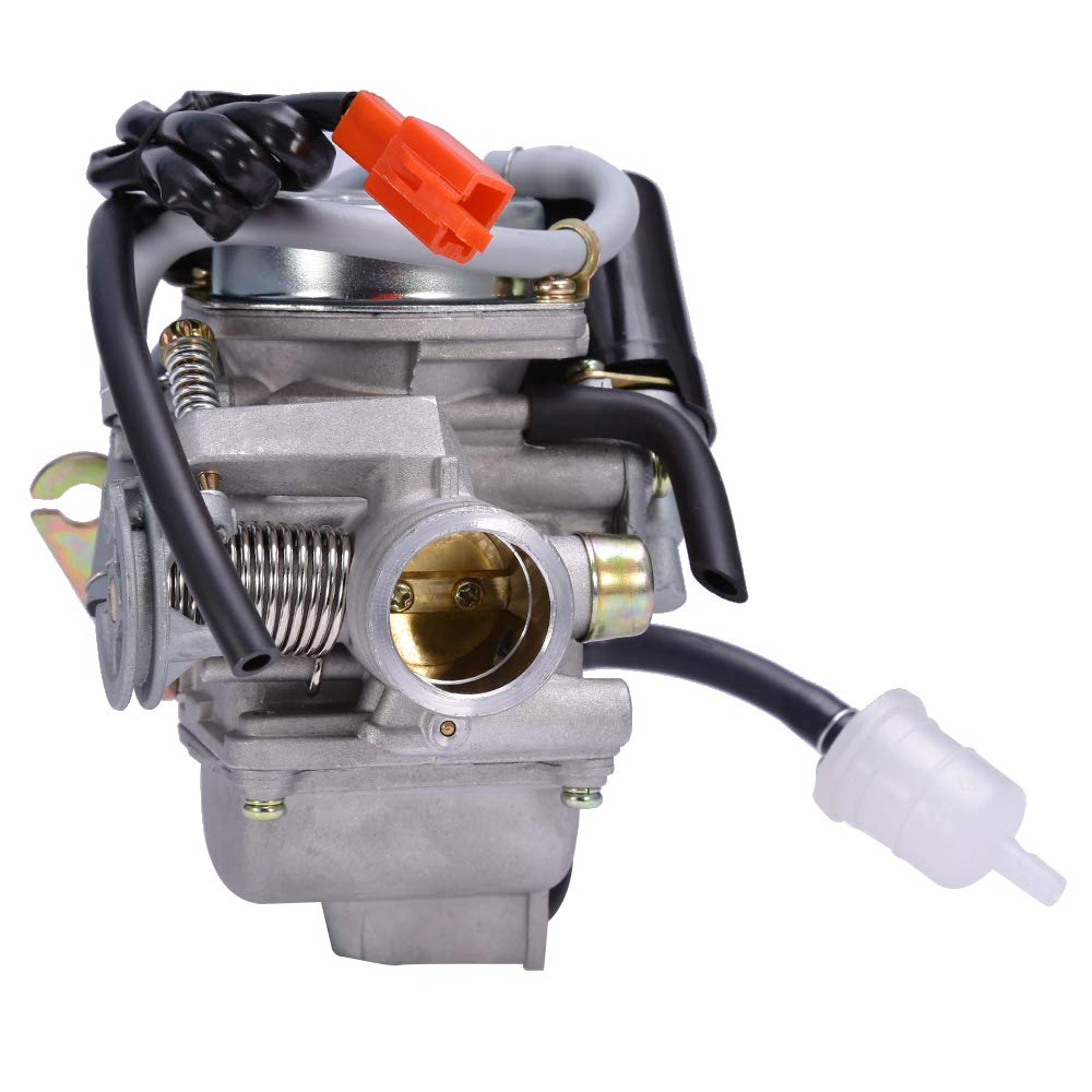 Anxingo Pd24J Carburetor For 4-Stroke Gy6 125Cc 150Cc Atv Go Karts Scooter Mopeds Qmj/Qmi157 Qmj/Qmi152 - Manifold Intake Fiamet
