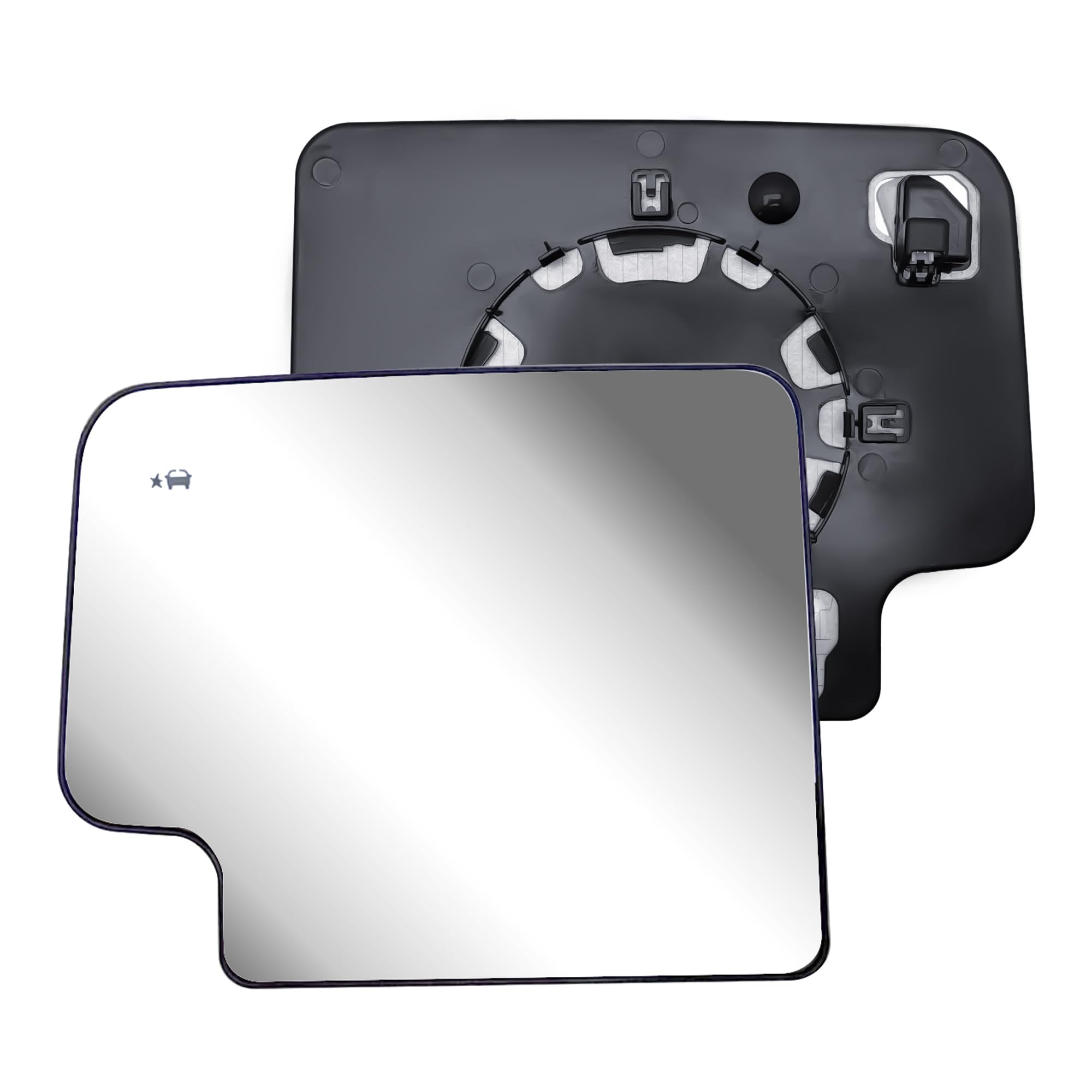 Replacement Driver Left Side Door Towing Mirror Main Big Glass Flat Heated with Back Plate and BLIS for Chevrolet Silverado and 