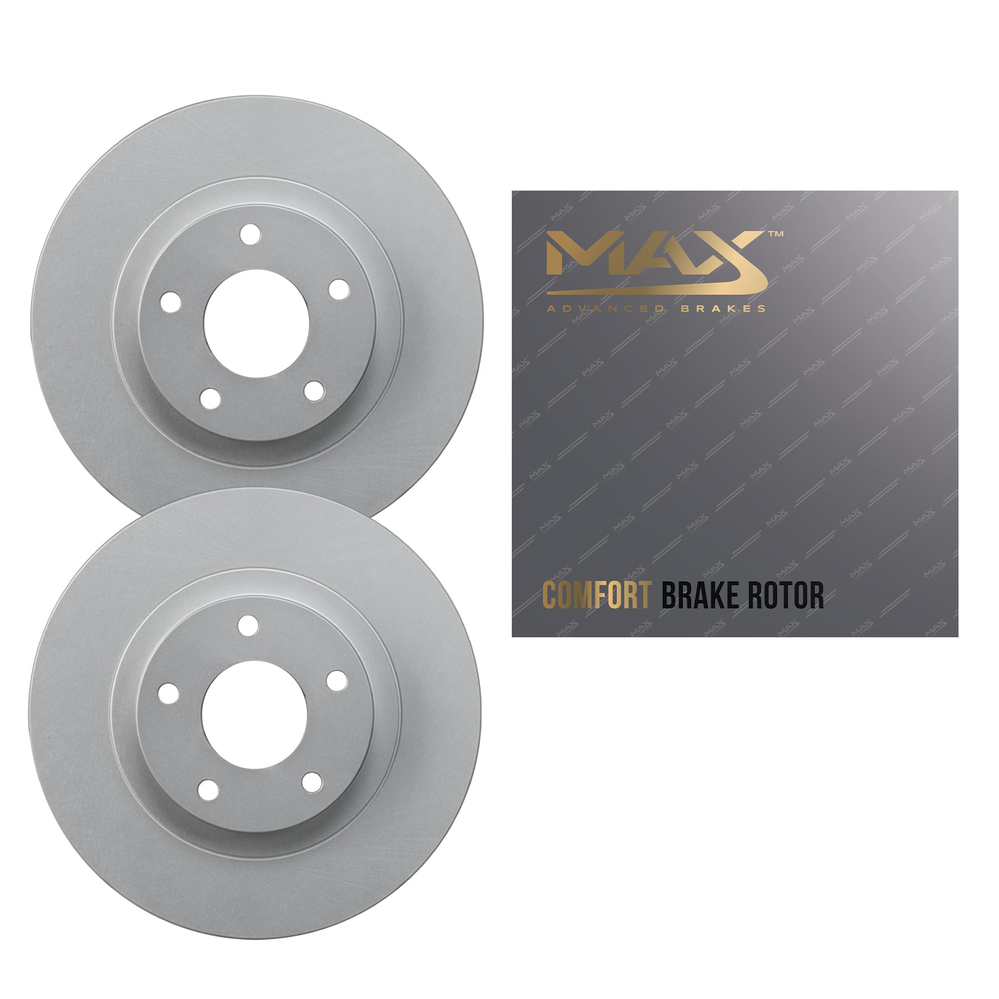 Max Advanced Brakes Front Brake Rotors Compatible With 2014 2015 2016 2017 2018 2019 Ford Fiesta Rear Disc Replacement Geomet Co
