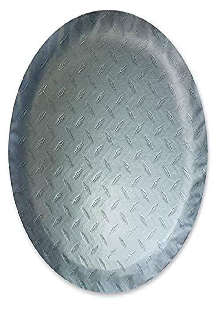 Adco 9760 Silver Diamond Plated Steel Vinyl Spare Tire Cover O, (Fits 21 1/2'' Diameter Wheel)