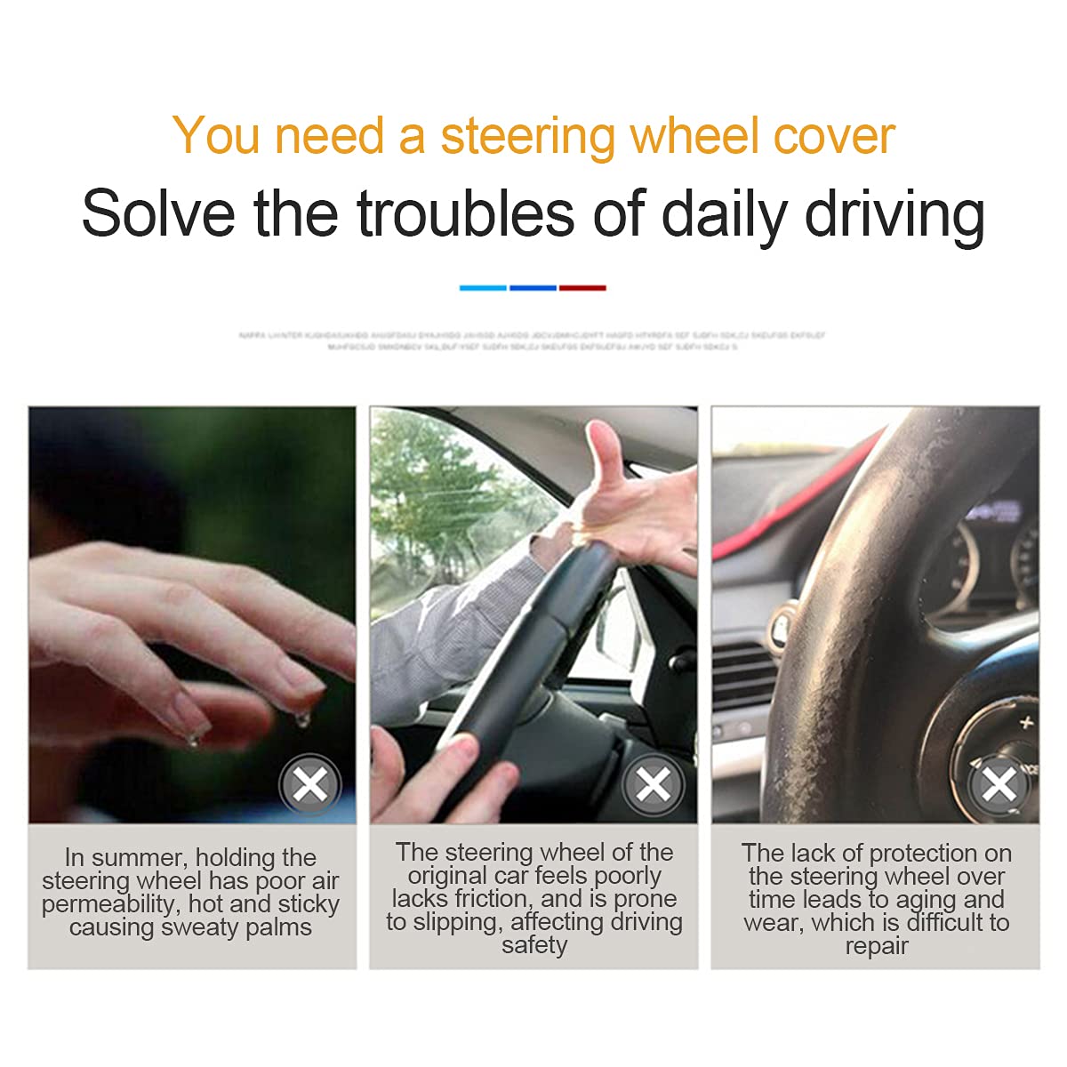Universal Car Steering Wheel Cover, Microfiber Breathable Ice Silk, Anti-Skid, Warm In Winter And Cool In Summer, Steering Wheel Cover For Men And Women (Black)