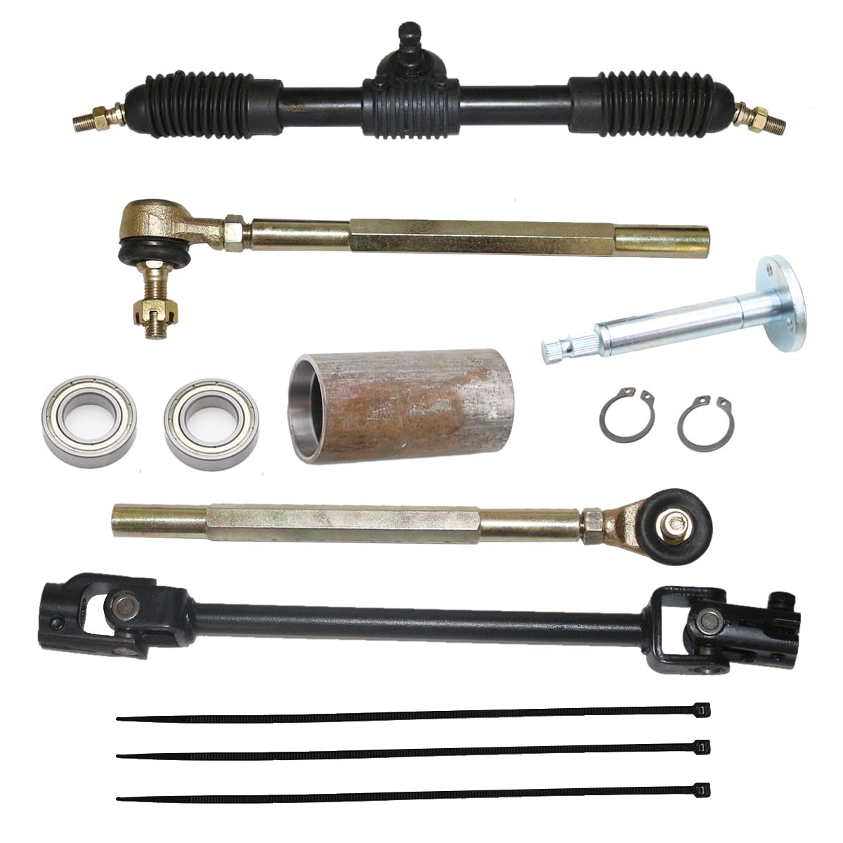 PRO BAT Tie Rod Rack Adjustable Shaft Kit fit for Go Kart Go Cart Golf Buggy UTV 110cc 125cc 140cc 150cc