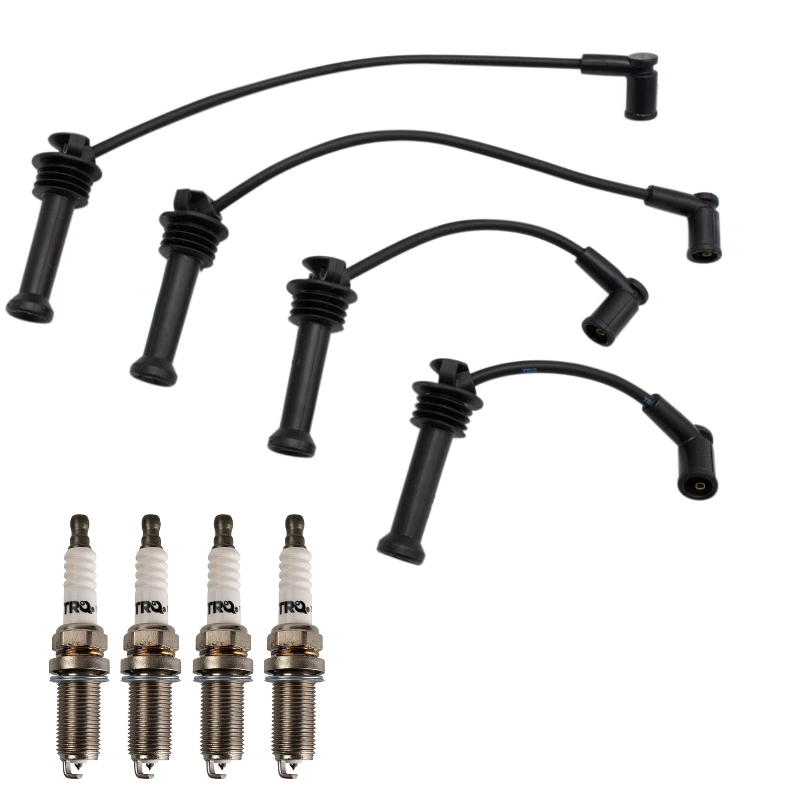 TRQ Ignition Kit Spark Plugs Wire Set Compatible with 2011-2019 Ford Fiesta