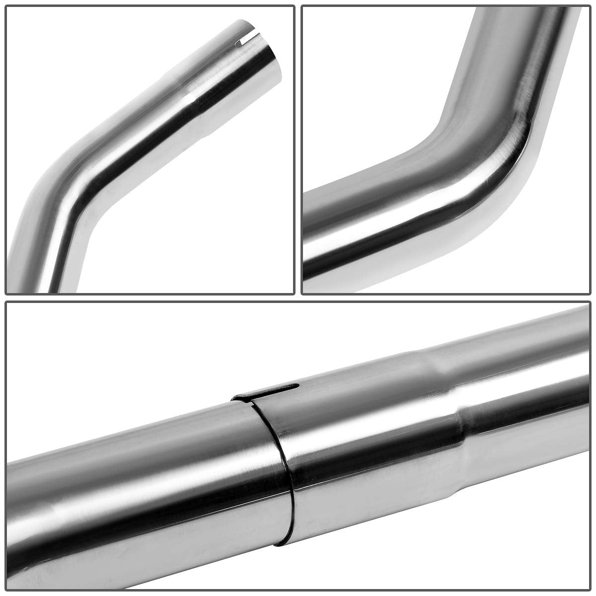 Dna Motoring Ztl-25Ss 16 Pcs 2.5 Inches Stainless Steel Diy Custom Exhaust Tubing Mandrel Bend Pipe Straight & U-Bend Kit, Unive