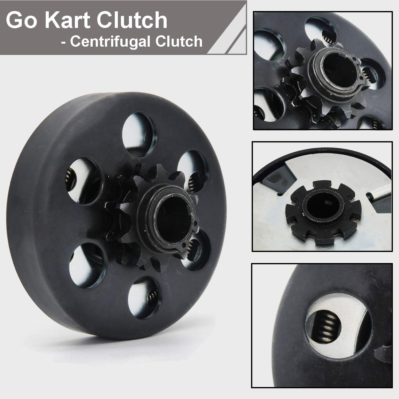 Centrifugal Clutch, Go Kart Clutch 3/4'' Bore 10 Tooth for #40/41/420 Chain, Fits for Mini Bike, Go Kart, predator 212, Lawnmowe