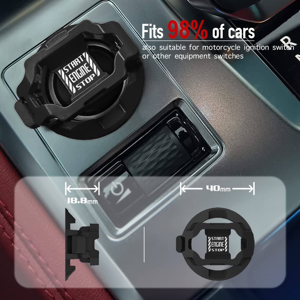 ????????????????  Tybasthe Push Start Button Cover, Car Engine Start Stop Button Cover Protector, Cool Car Accessories Interior