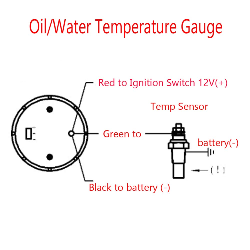 Esupport Car 2'' 52Mm Water Temp Gauge Meter Temperature Light