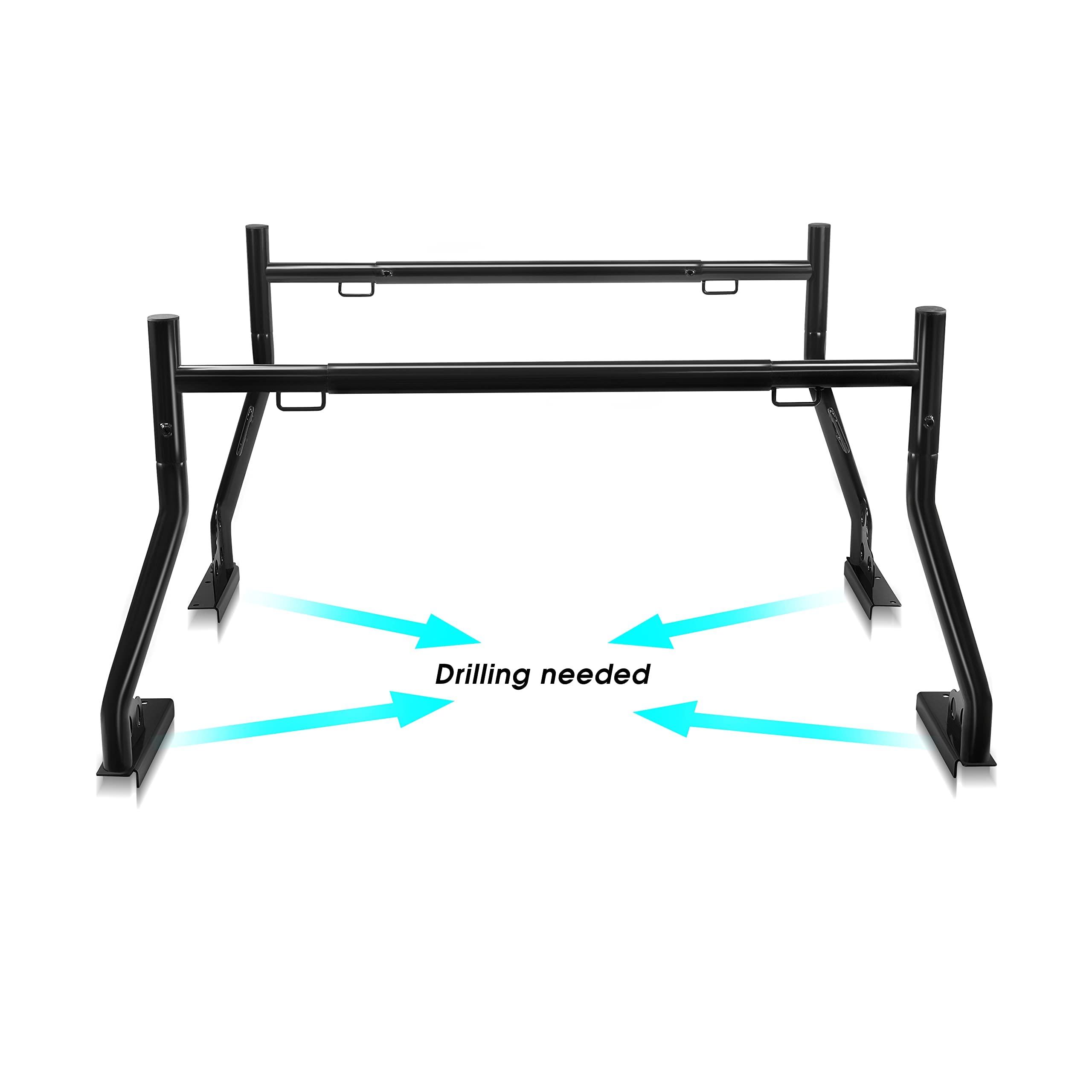 Truck Ladder Racks 800Ibs Capacity Extendable Pick-Up Truck Bed Ladder Rack, Universal Heavy Duty