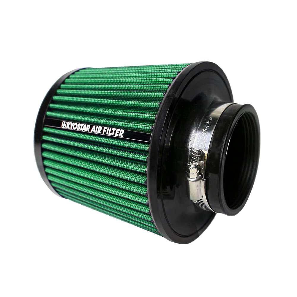 Kyostar Universal Green 3 Inch 76Mm Air Intake Cone Filter Replacement Quality Dry Air Filter