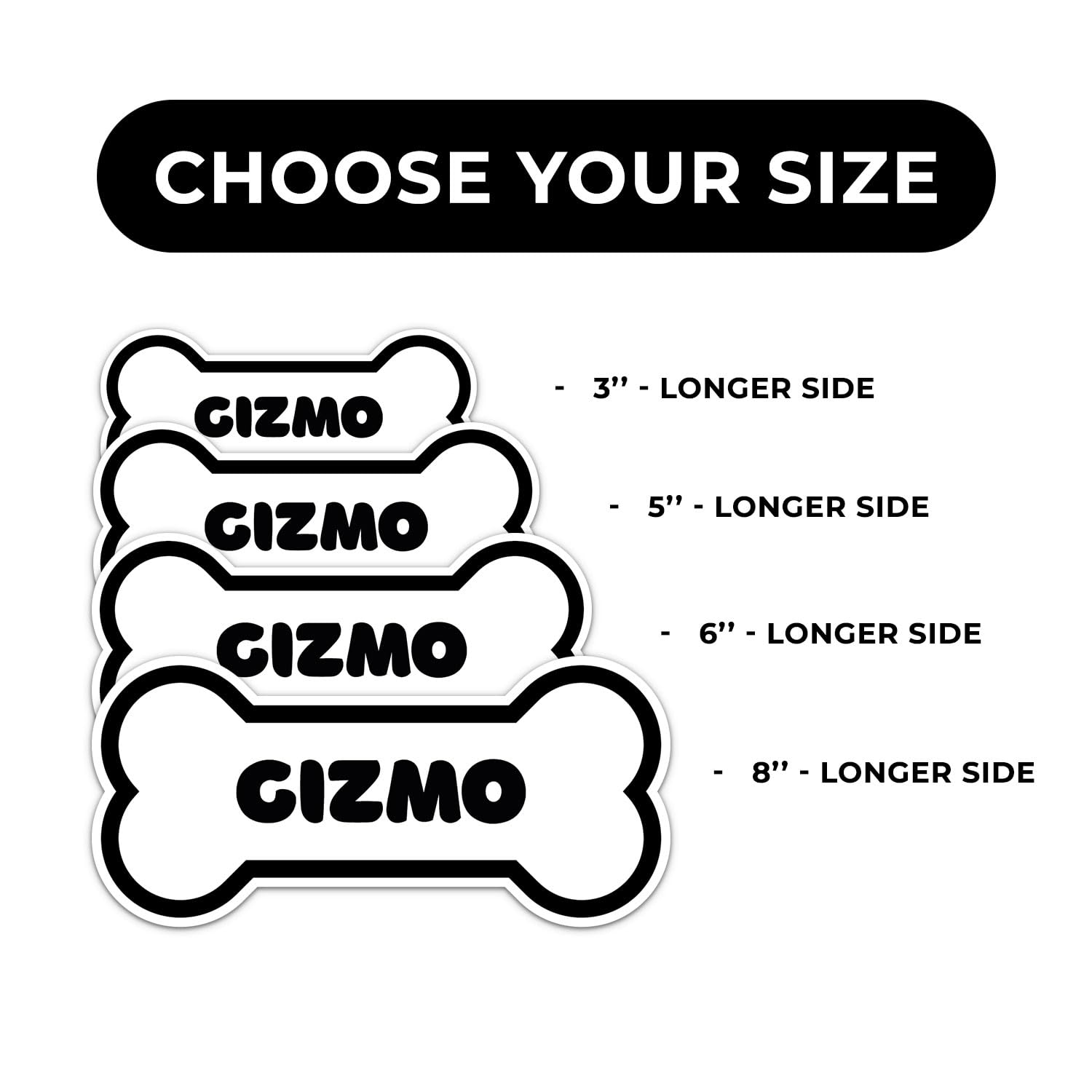 Gizmo Dog Name Sticker - Waterproof Vinyl Decal For Car Bumper, Laptop, Water Bottle, Wall, And Window, Size - 5'' Longer Side