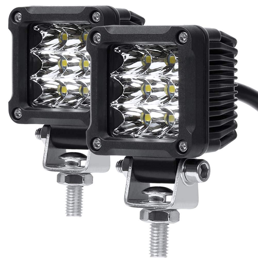 Adzoon Motorcycle Fog Lights, 2'' Inch 27W Spot Mini Cube Work Driving Pod Lights For Offroad Trucks Atv Utv Suv 4X4 Pick Up Car