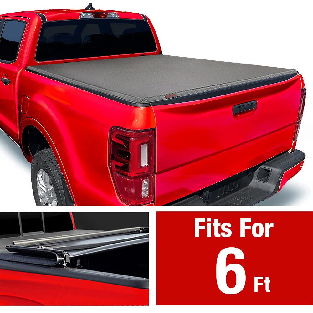 Maxmate Soft Tri-Fold Truck Bed Tonneau Cover Compatible With 2019-2023 Ford Ranger | 6' (73'') Bed | Tcf371067
