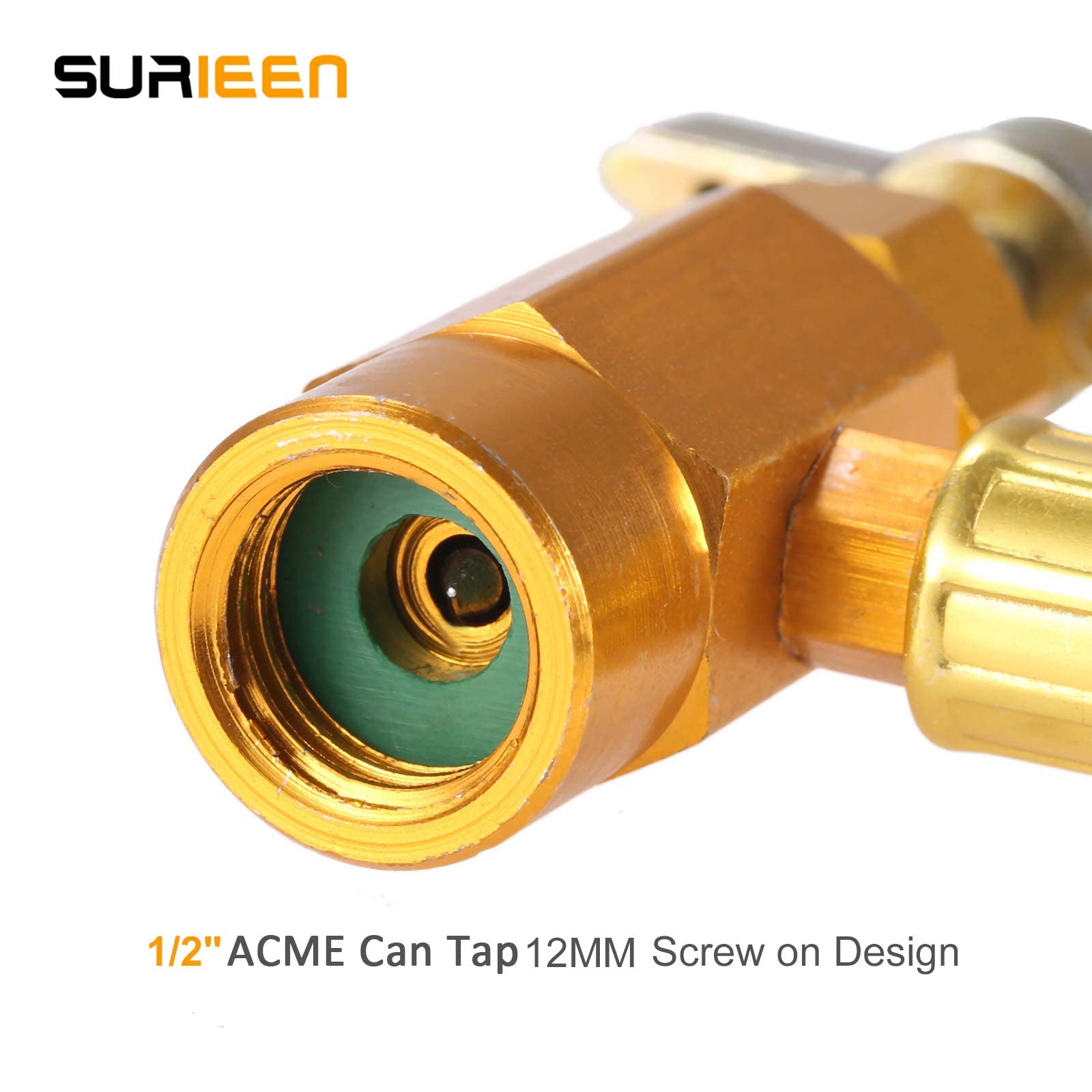 Surieen Ac Charge Hose With Gauge, R134A Ac Refrigerant Recharge Hose Kit, 1/2    Can Tap Dispensing Valve And R134A Quick Coupl