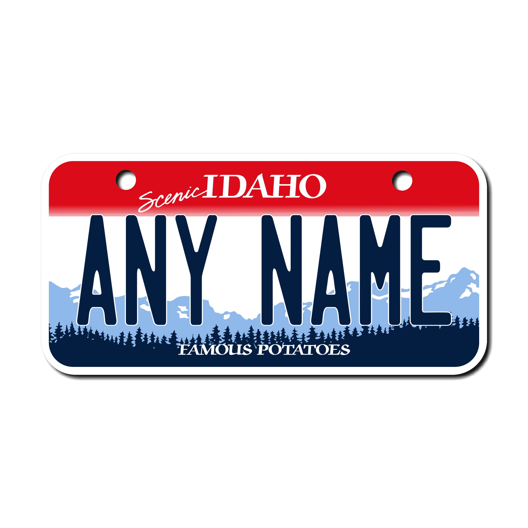 Teamlogo Personalized Idaho License Plate - Sizes For Kid 'S Bikes, Cars, Trucks, Cart, Key Rings Version 1 (3 X 6 Aluminum Lice