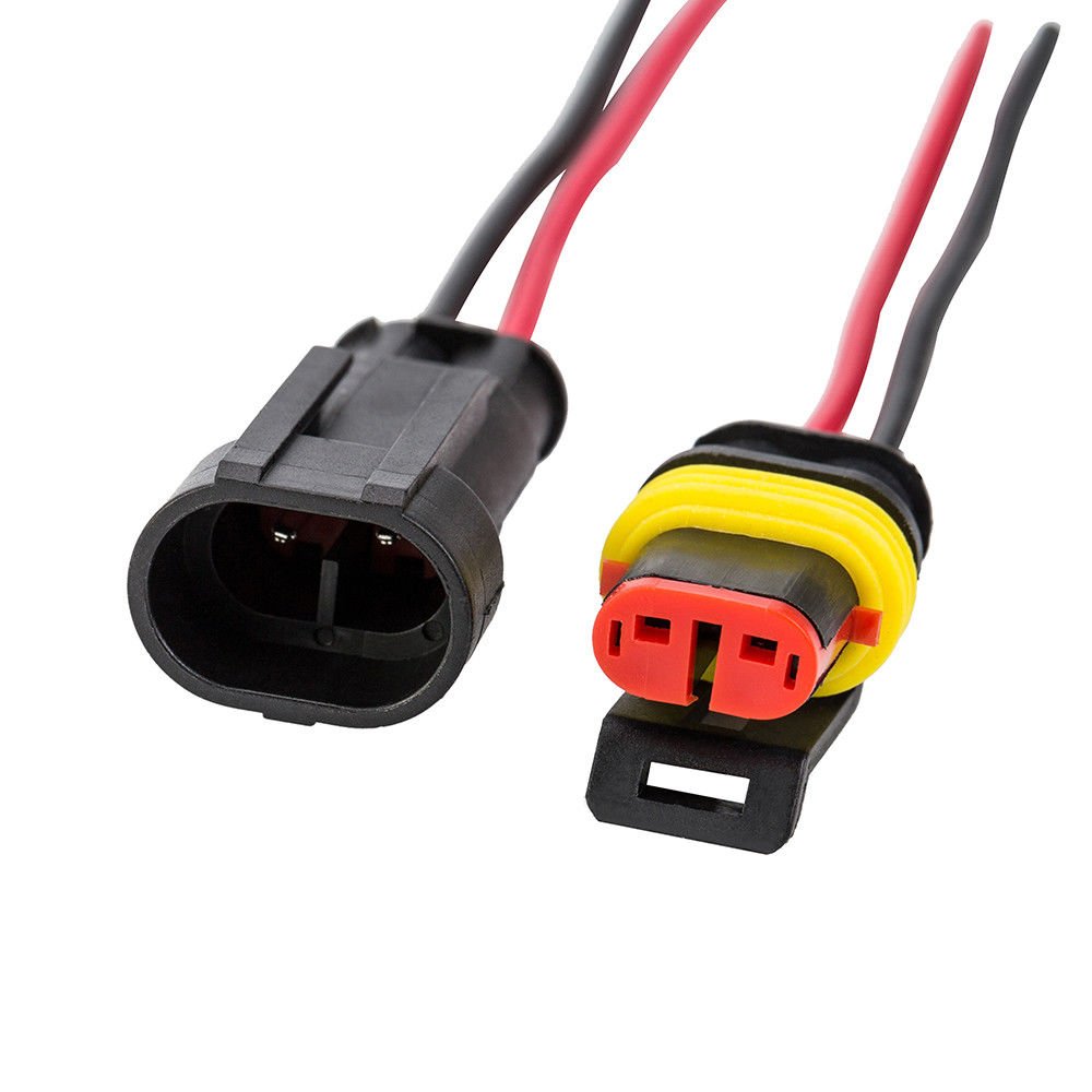 Medsuo 5 Sets 2 Pin Way Car Auto Super Sealed Waterproof Electrical Connectors Plug Socket Kit With Wire Awg Gauge Marine