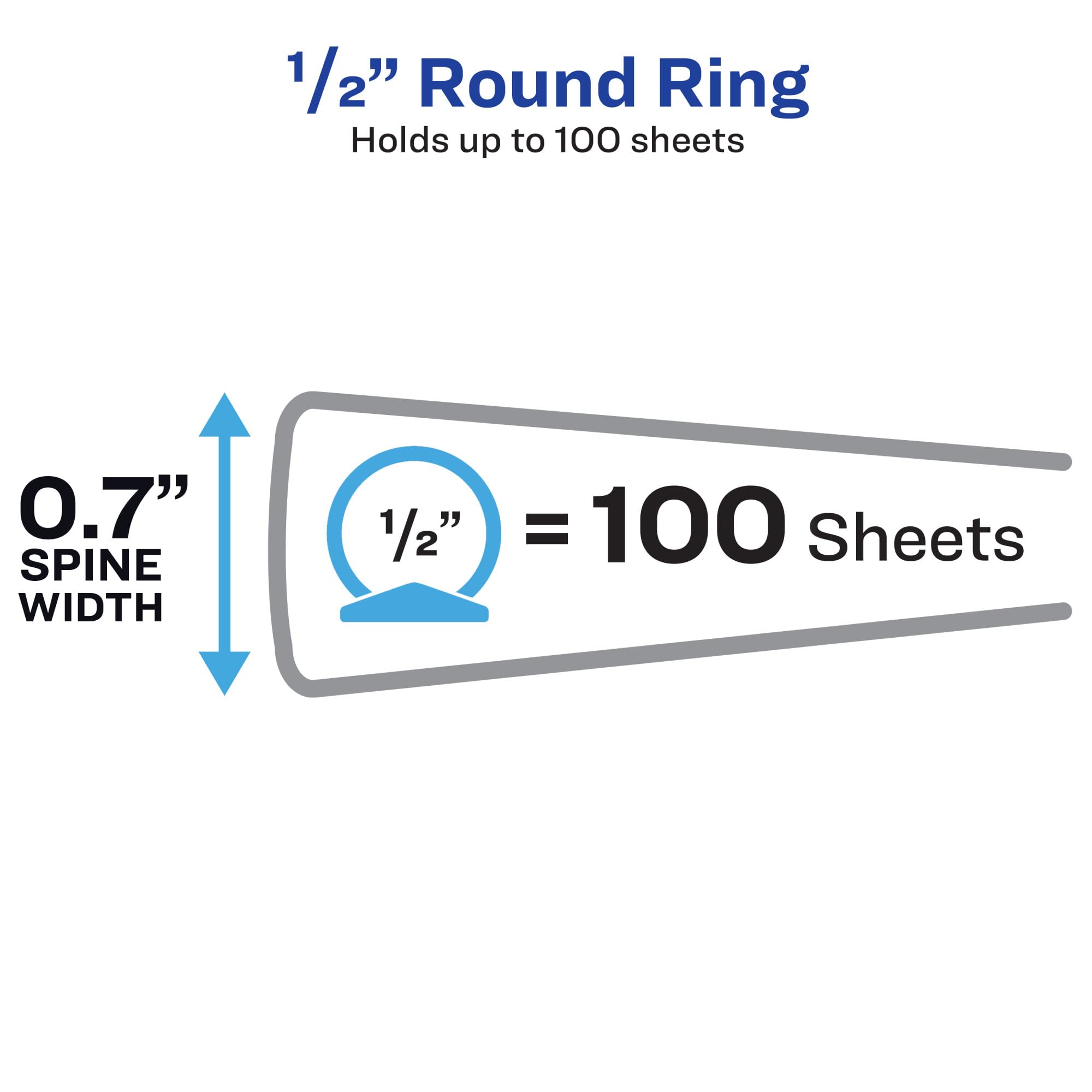 Avery Flexi-View Round Ring View Binder Bndr,Flexi View .5,Bk 309S2-1B (Pack Of20)