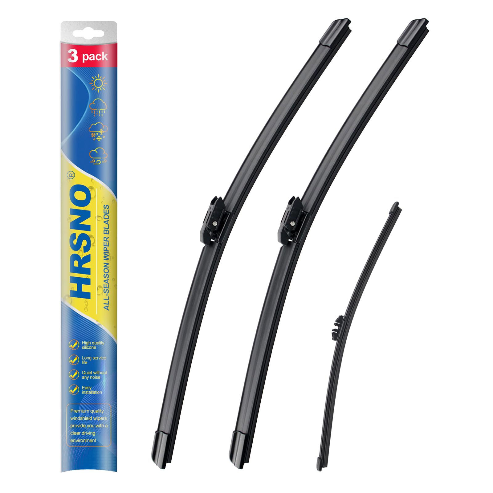 Hrsno 23''+21'' Windshield Wipers With 10'' Rear Wiper Blade Sets Automotive Replacement For Mini Cooper Countryman 2017-2023,Ea