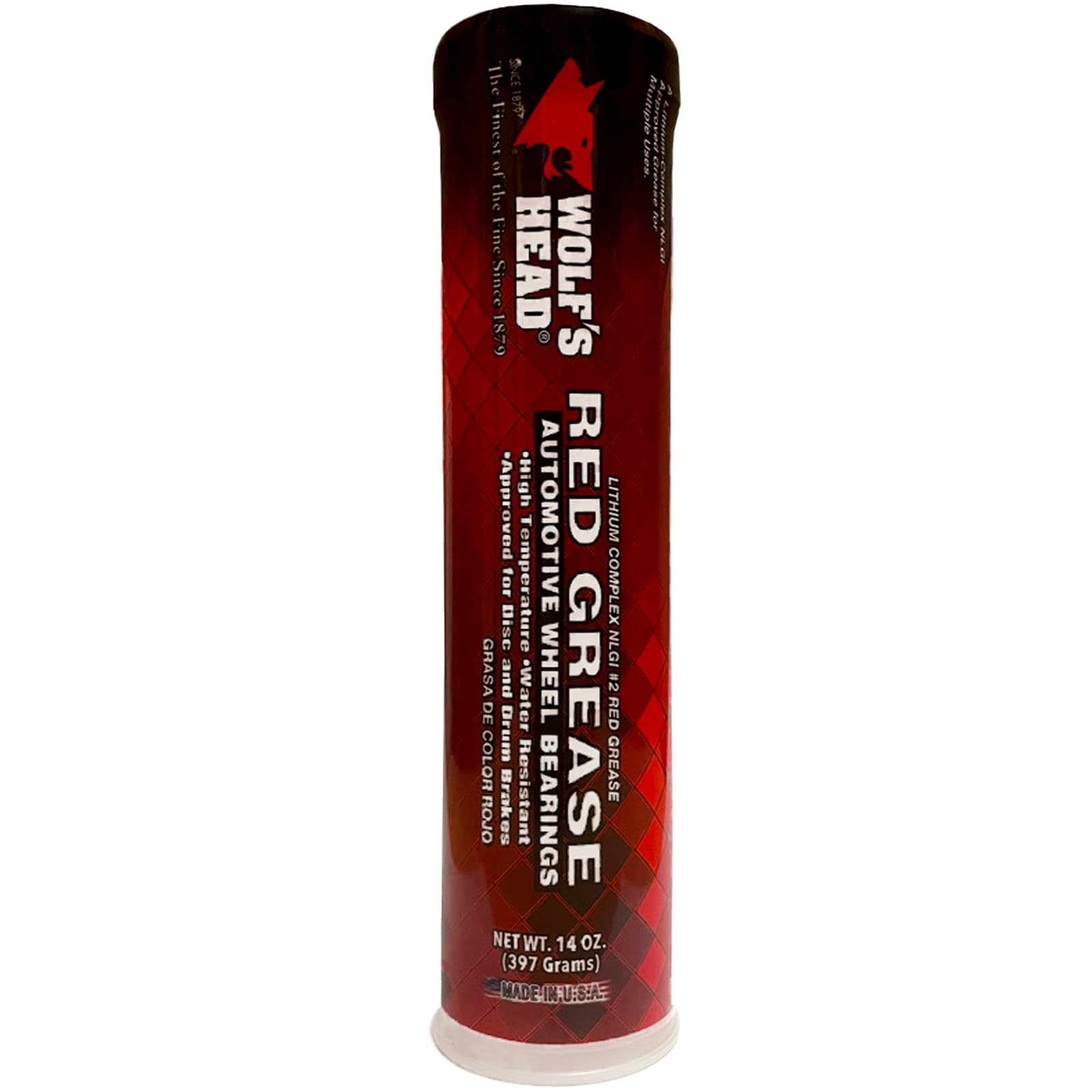 Wolf's Head Red Grease NLGI #2, 14 Oz Tube (Pack of 10) - Made in USA, Model 836-88301-91