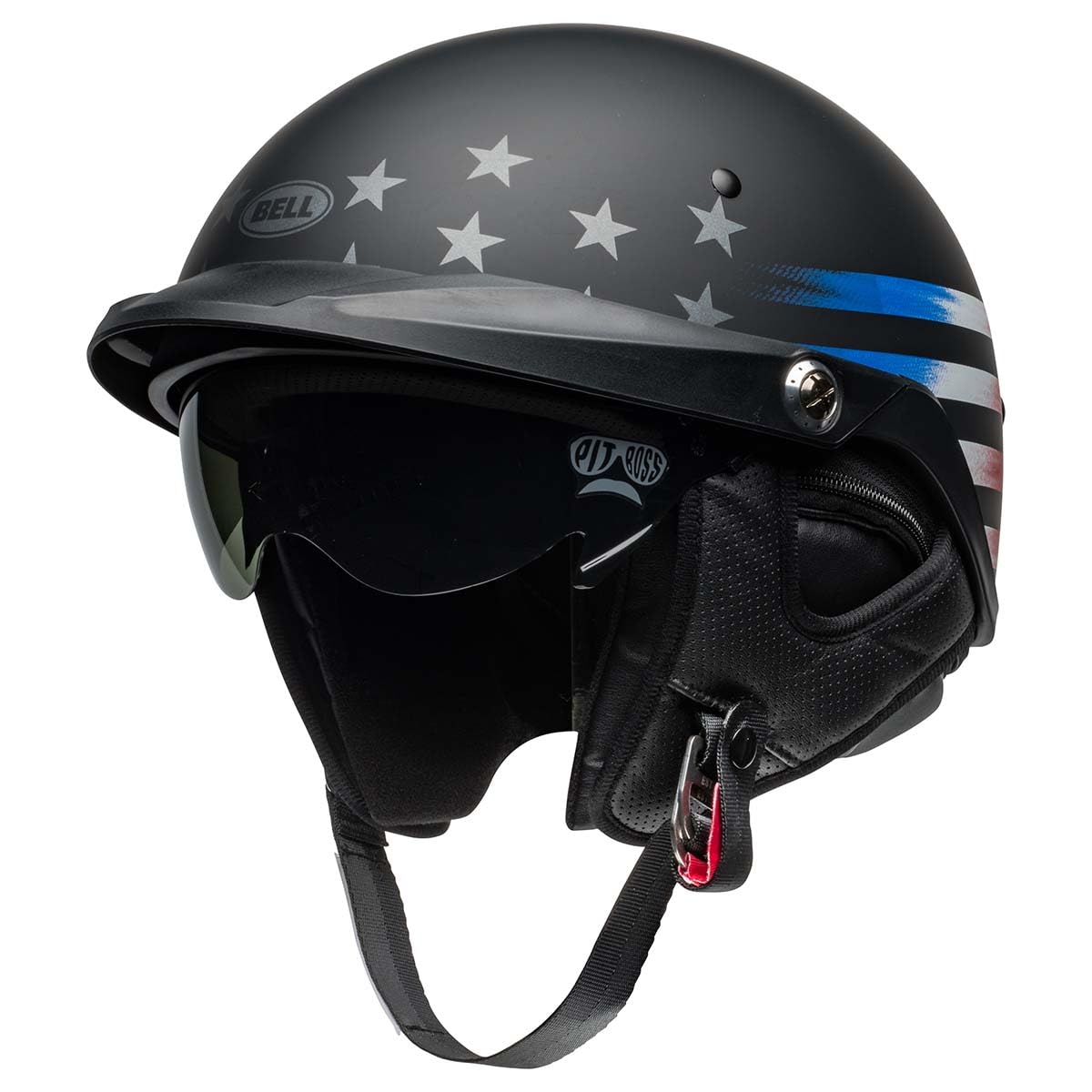 BELL Pit Boss Helmet - Matte Banner Black/Red, Large, Kevlar, Model 7158171