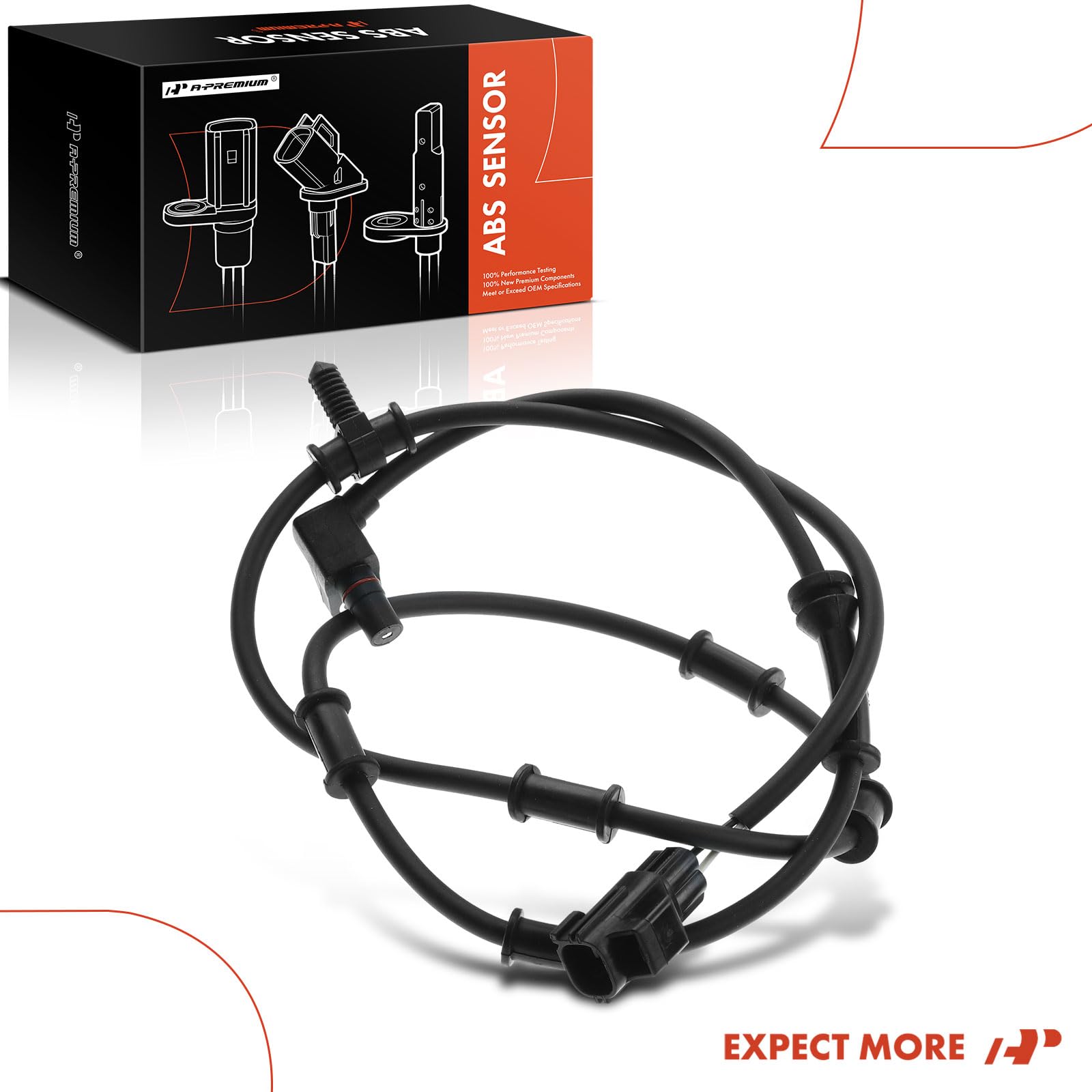 A-Premium Abs Wheel Speed Sensor Compatible With Dodge Models - Ram 2500/Ram 3500 2003 2004 2005, 4Wd - Front Driver Or Passenge