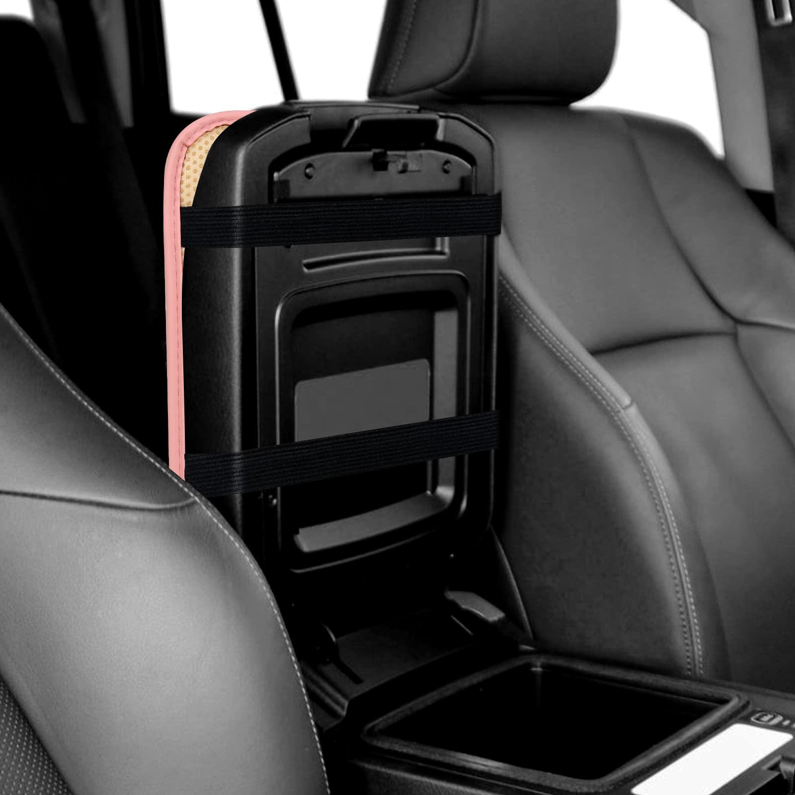 Amiss Auto Center Console Pad, Pu Leather Car Armrest Seat Box Cover Protector, Universal Waterproof Non Slip Soft Center Consol