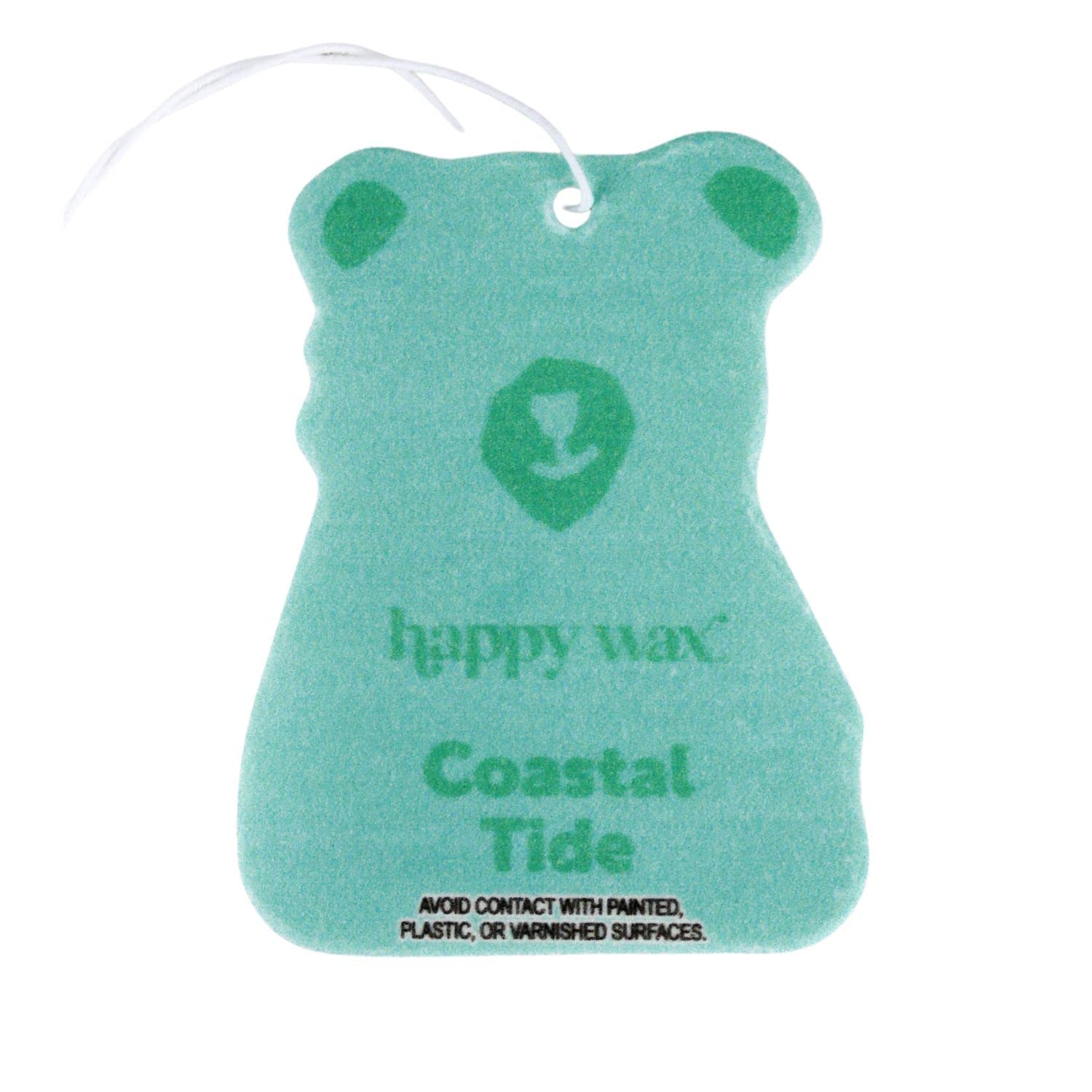 Happy Wax Beach Mix Hanging Car Cub Air Fresheners Infused With Natural Essential Oils, 4 Ct. Variety Pack - Contains Coastal Ti