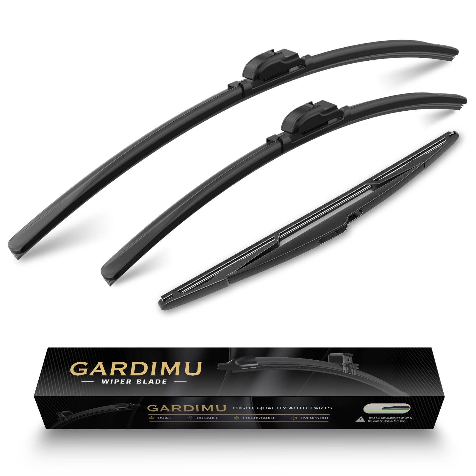 Gardimu Front And Rear Windshield Wiper Blades, 3 Pcs Front And Back Windshield Wipers Blades Replacement For Ford Edge 2007-201