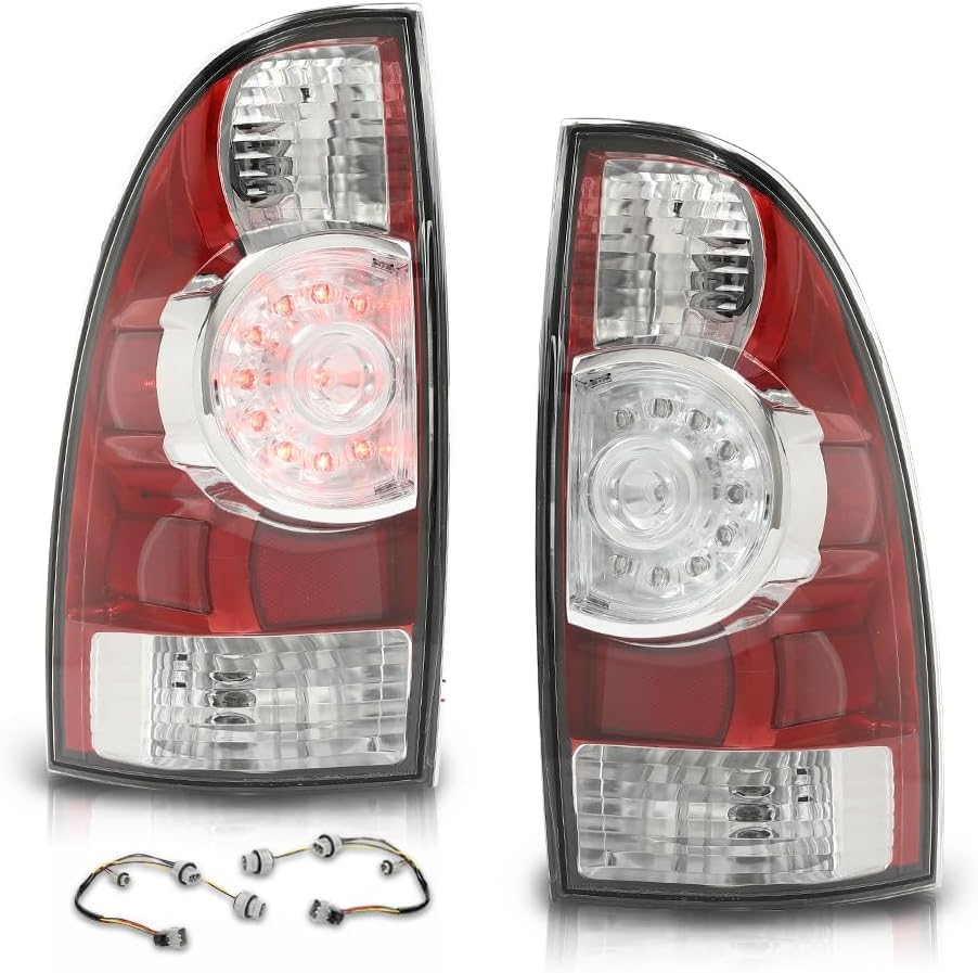 PIT66 LED Tail Lights Assembly, Compatible with Toyota Tacoma 2005-2015 Rear Tail Lamp Left Driver And Right Passenger Side Luz 