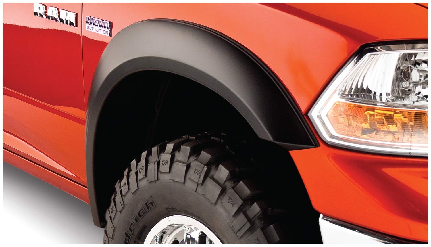 Bushwacker Extend-A-Fender Fender Flares 4pc Set for 2009-2021 Ram 1500, Smooth Black, ABS Plastic, Model 50914-02