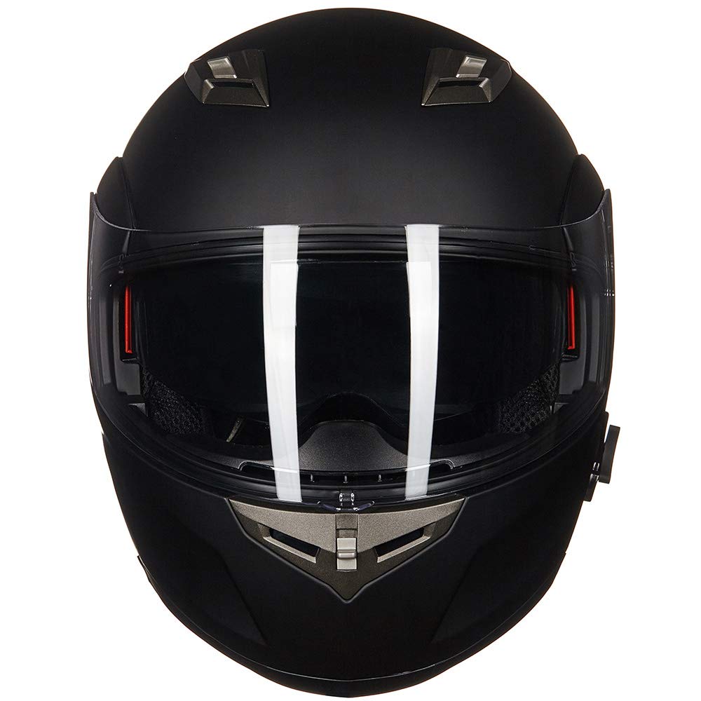 Ilm Bluetooth Integrated Modular Flip Up Full Face Motorcycle Helmet Sun Shield Mp3 Intercom Model 953 (Xl, Matte Black)