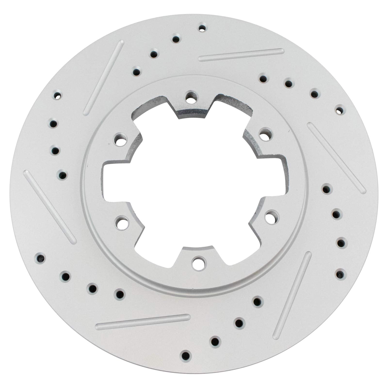 Trq Front Performance Brake Rotors Set Premium G-Coated Cross Drilled & Slotted Compatible With 1986-1994 Nissan D21 1999-2002 F