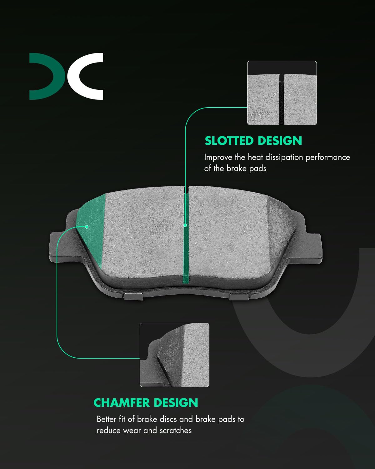 Scitoo D1444 D1445 Front Rear Ceramic Brake Pads Sets Fit For Hyundai Sonata 2011-2014,For Kia Optima 2011-2014