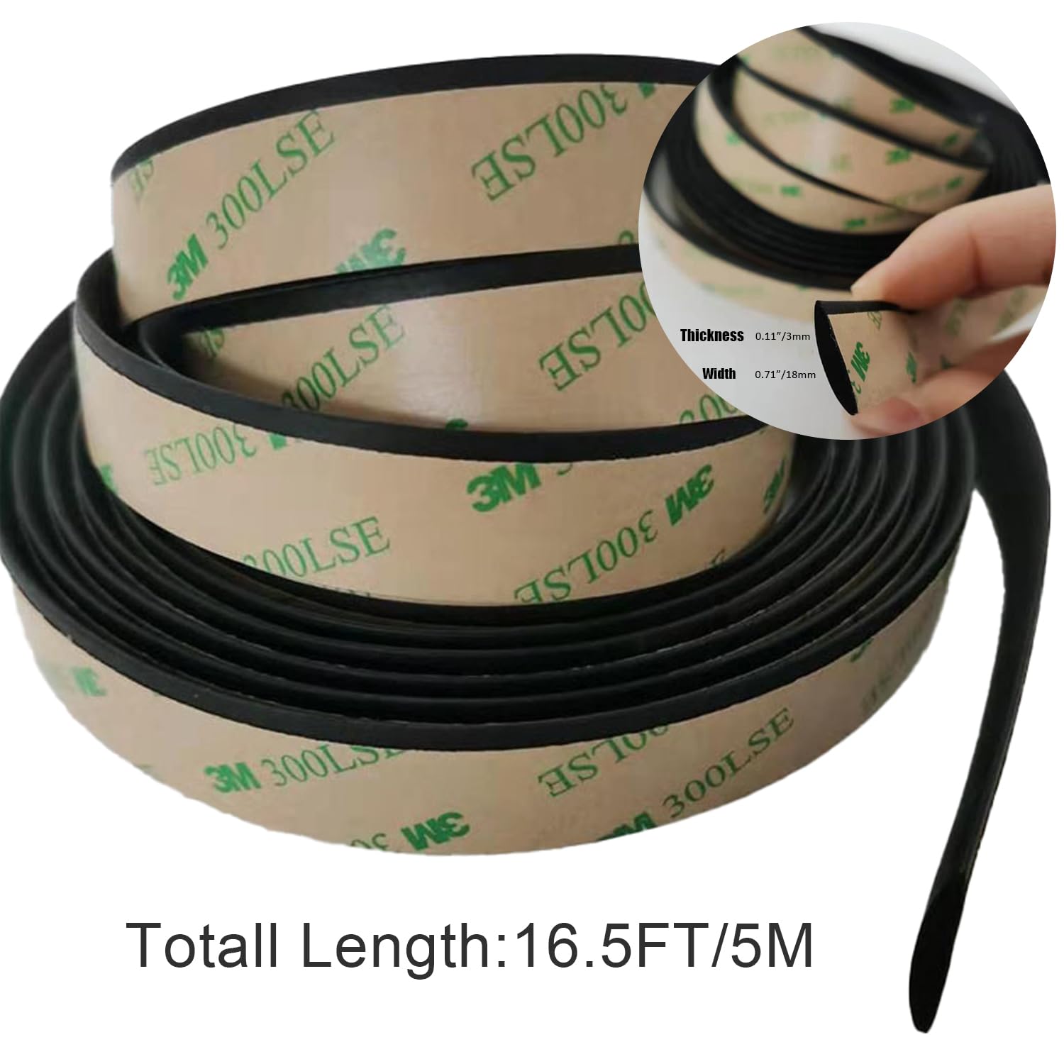 Smeyta 16.5Ft/5M Car Windshield Seal Strip,Rubber Sealing Strip Trim,Rubber Weather Strip For Car Front Rear Windshield/Sunroof/