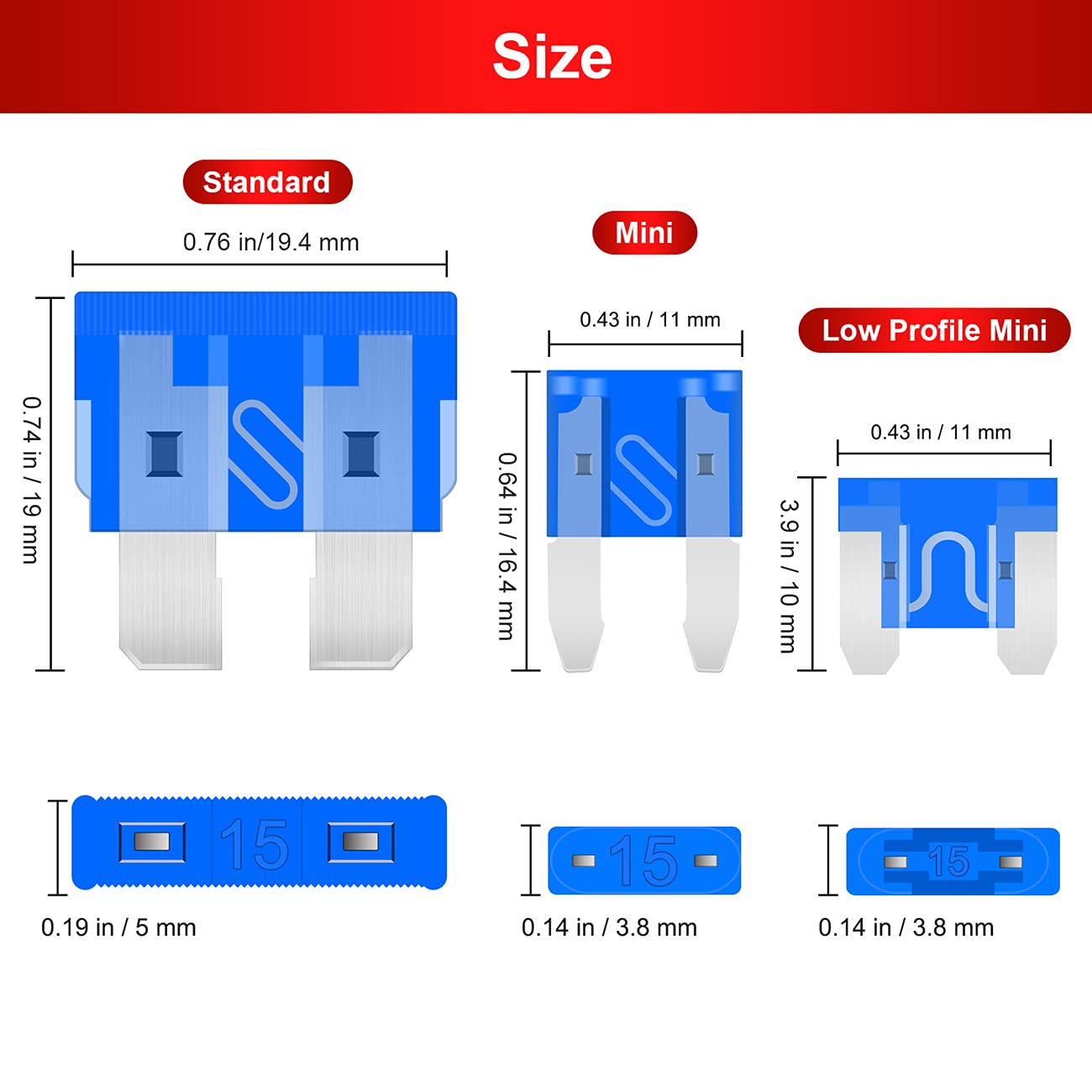 BBjinronjy 306pcs Fuse Assortment Kit - Standard, Mini & Low Profile Blade Fuses with Puller & Tester for Car, Boat, Truck, SUV