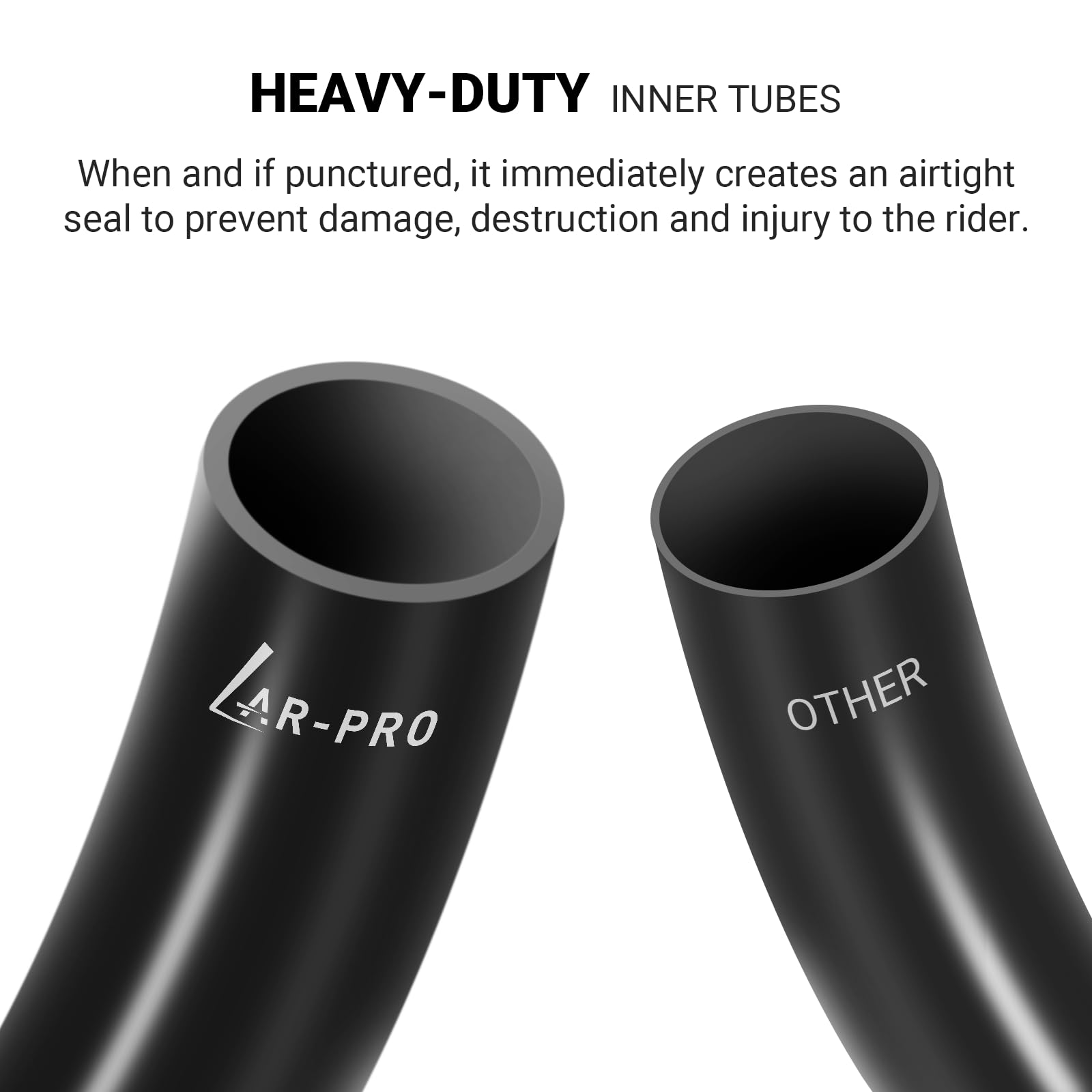 AR-PRO 12.5" x 2.25" Scooter Replacement Inner Tubes - Butyl Rubber, Angled Valve, 2 Pack with FREE Tire Levers