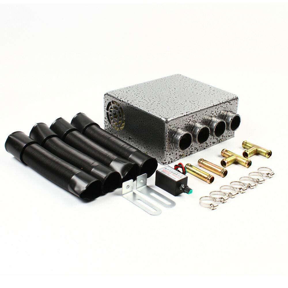 Sallurmose 12V Universal Auxiliary Heater - Underdash Heat with Speed Switch, Size: 23x21x10cm, Grey, Model: DNESTUS A585