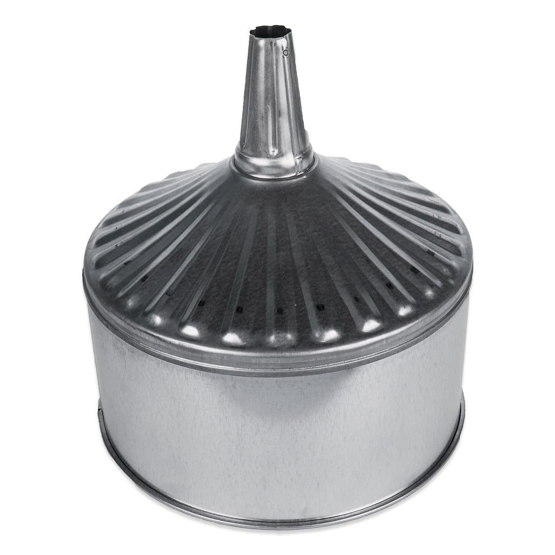 Funnel King 94467 12 Qt Fluted Galvanized Funnel W/Screen - 11 Center Spout, Multi