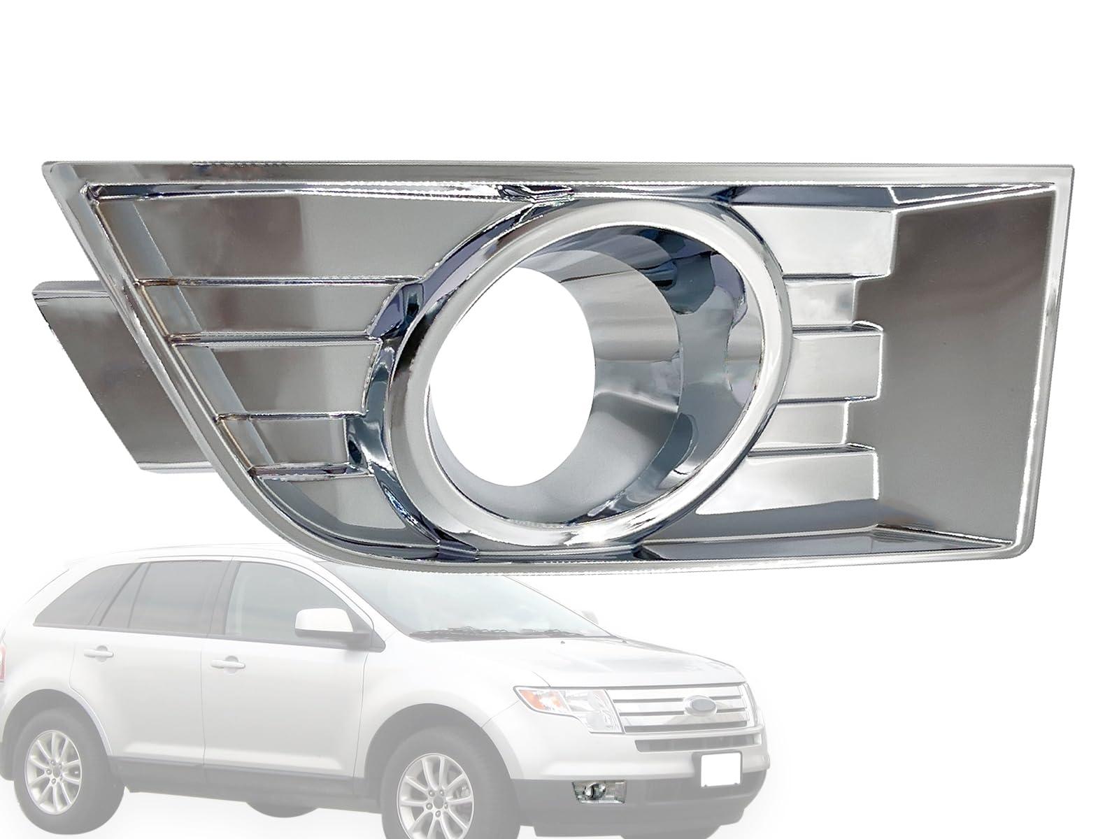 Auto Parts Avenue APA Replacement Front Bumper Fog Lamp Chrome Bezel Trim for 2007 2008 2009 2010 07 08 09 10 Edge Passenger Rig