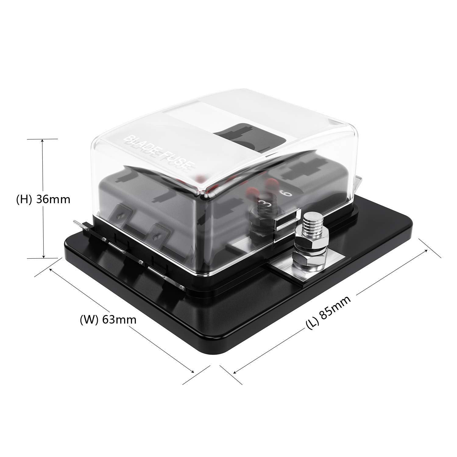 6-Way Rv Fuse Block Blade Fuse Box Dc12~32V 12V Junction Box Jtron Led Indicator Fuse Block For Blown Fuse Protection Cover 100