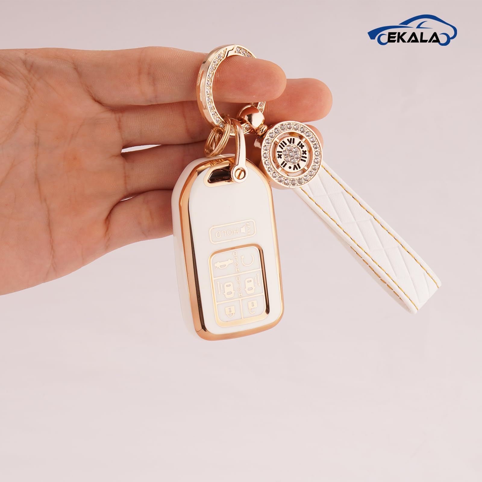 EKALA Honda Odyssey Key Fob Cover - Soft TPU, 7 Buttons, White, Compatible with 2018-2024 Models