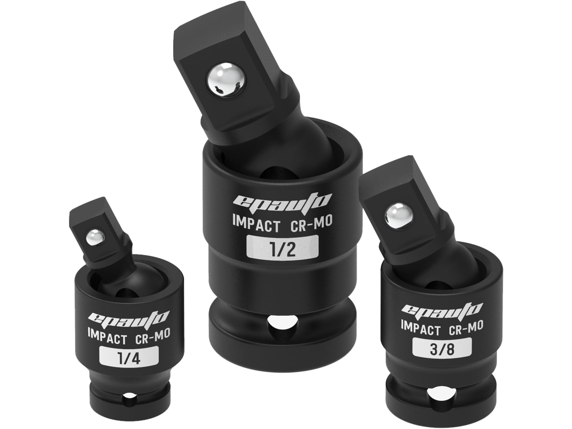 Epauto 3Pcs Impact Universal 1/2'', 3/8'', And 1/4'' U-Joint Ball Spring Set, Cr-Mo Steel