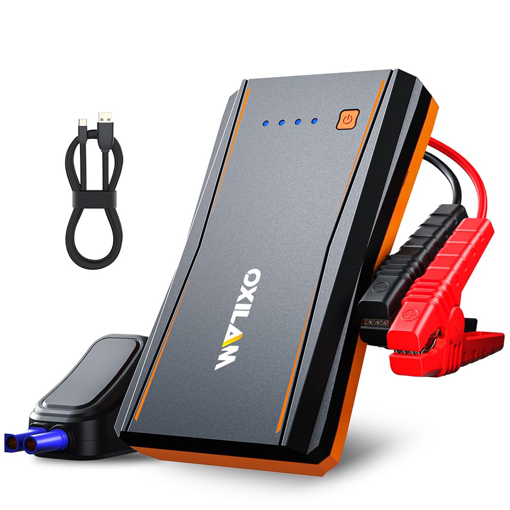 Oxilam Jump Starter, 4000A Peak Car Battery Jumper Starter Portable, Up To 10L Gas And 8L Diesel Engines, 12V Jumper Cables With