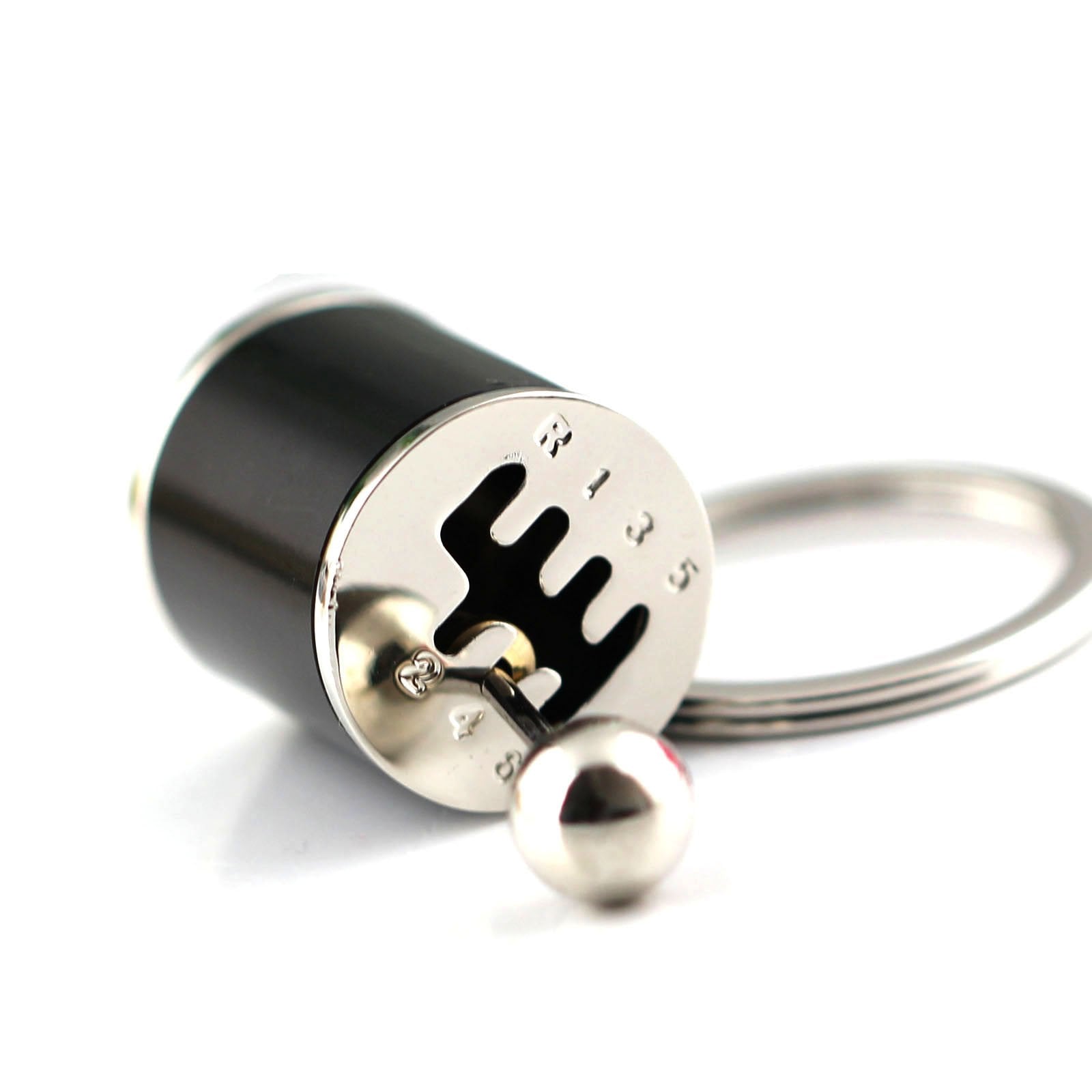 maycom Creative Auto Part Model Gear Box Keychain Six-speed Manual Transmission Shift Lever Keyring Key Chain Ring Keyrings Keyfob (Black)