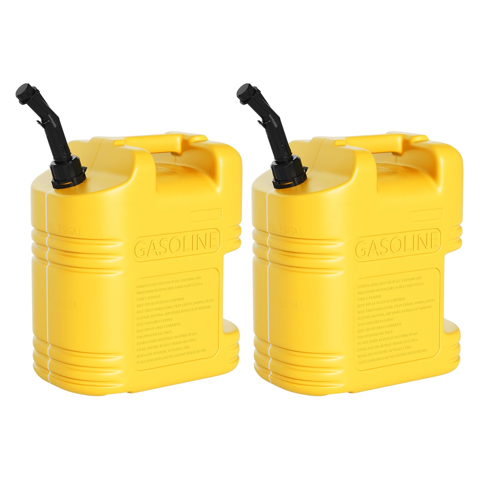 EPA-Compliant 5 Gallon Transfer Tank 2PC - Leak-Resistant Portable Storage for Boating, Car & Outdoor Power Equipment Yellow